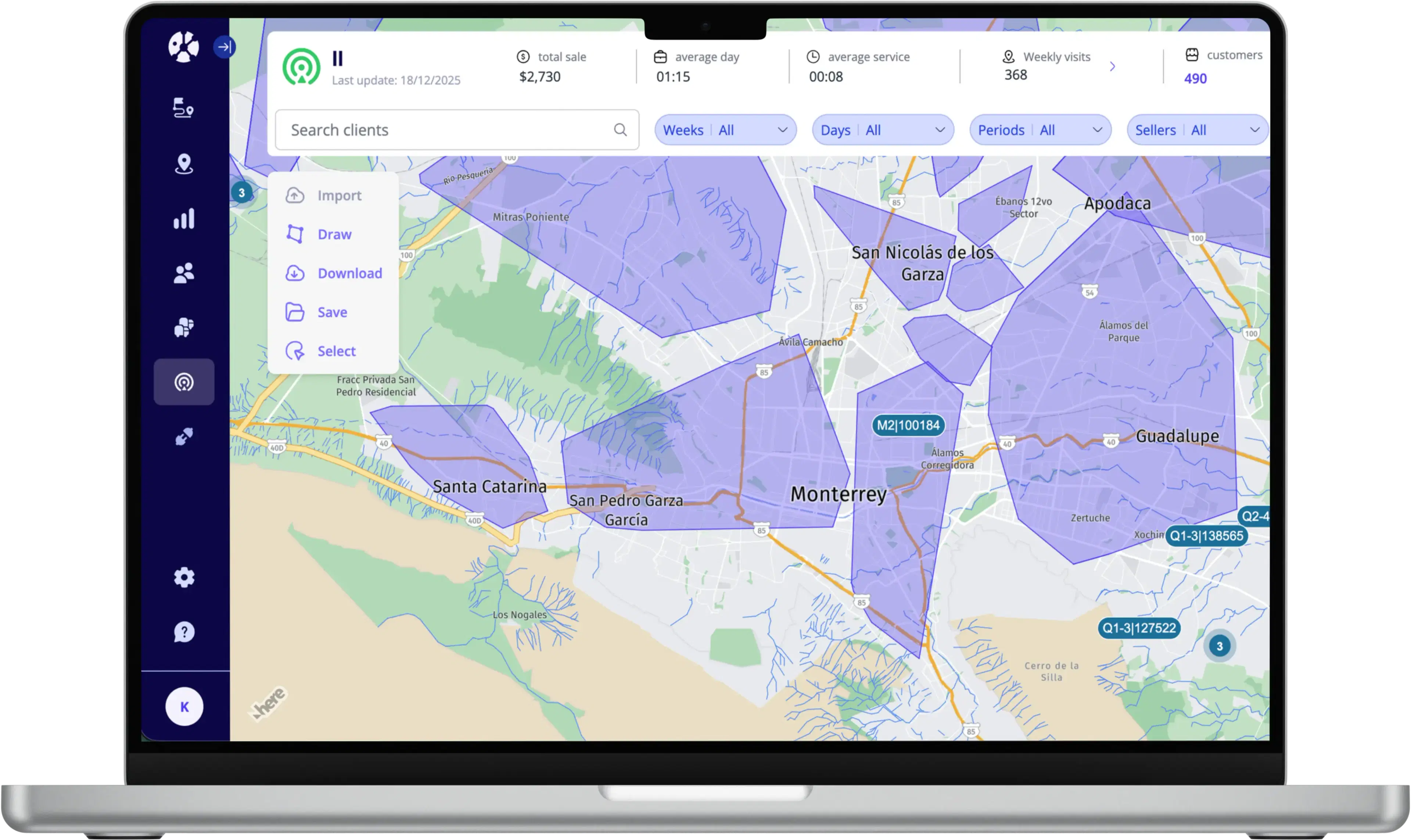 SimpliRoute platform screenshot