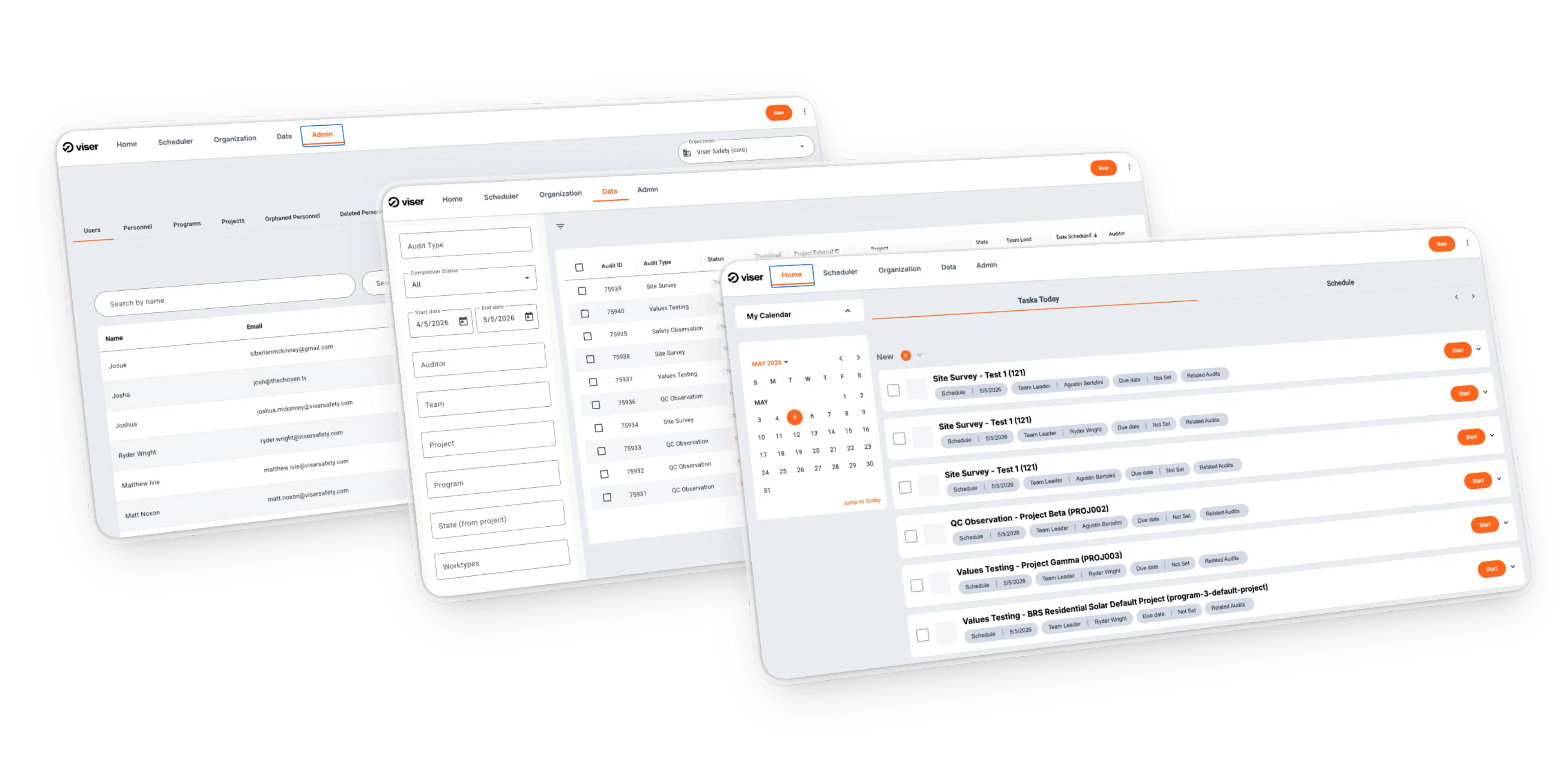 Viser Safety platform screenshot