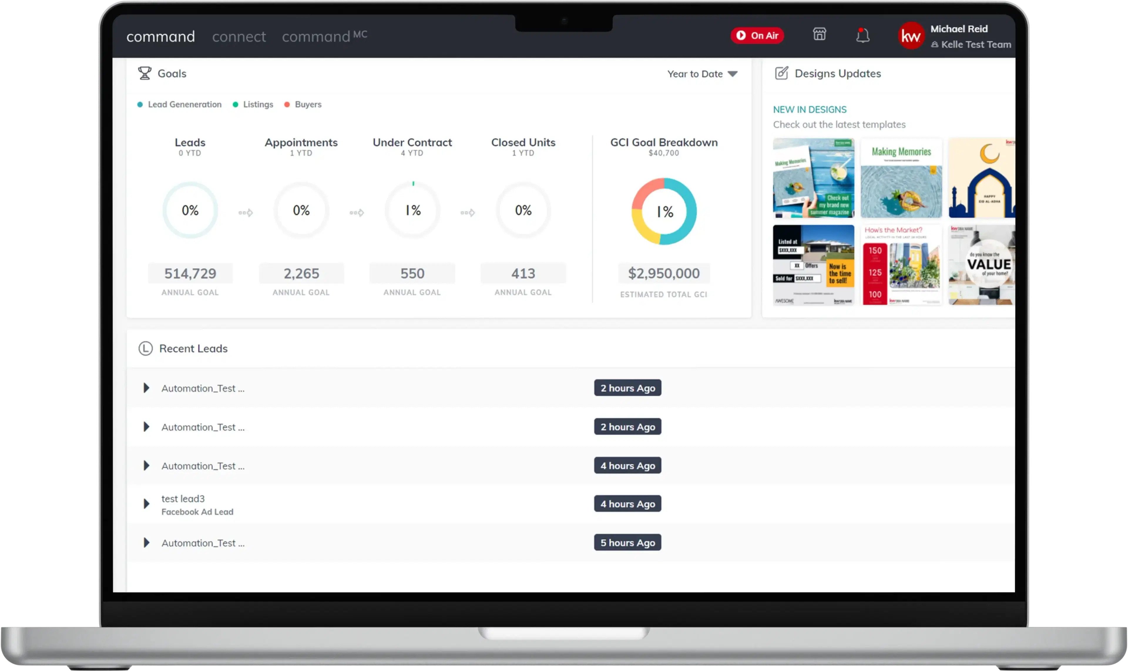 Keller Williams platform screenshot